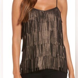 Trouvé Metallic Fringe Tank Top